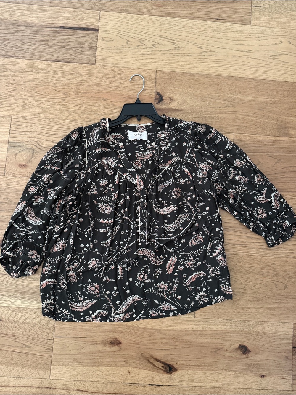 ba&sh Black Floral Paisley Blouse